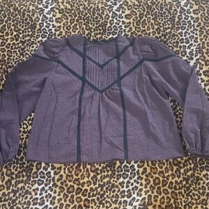 NWT Chelsea & Violet Gingham Keyhole Longsleeve Top, Small